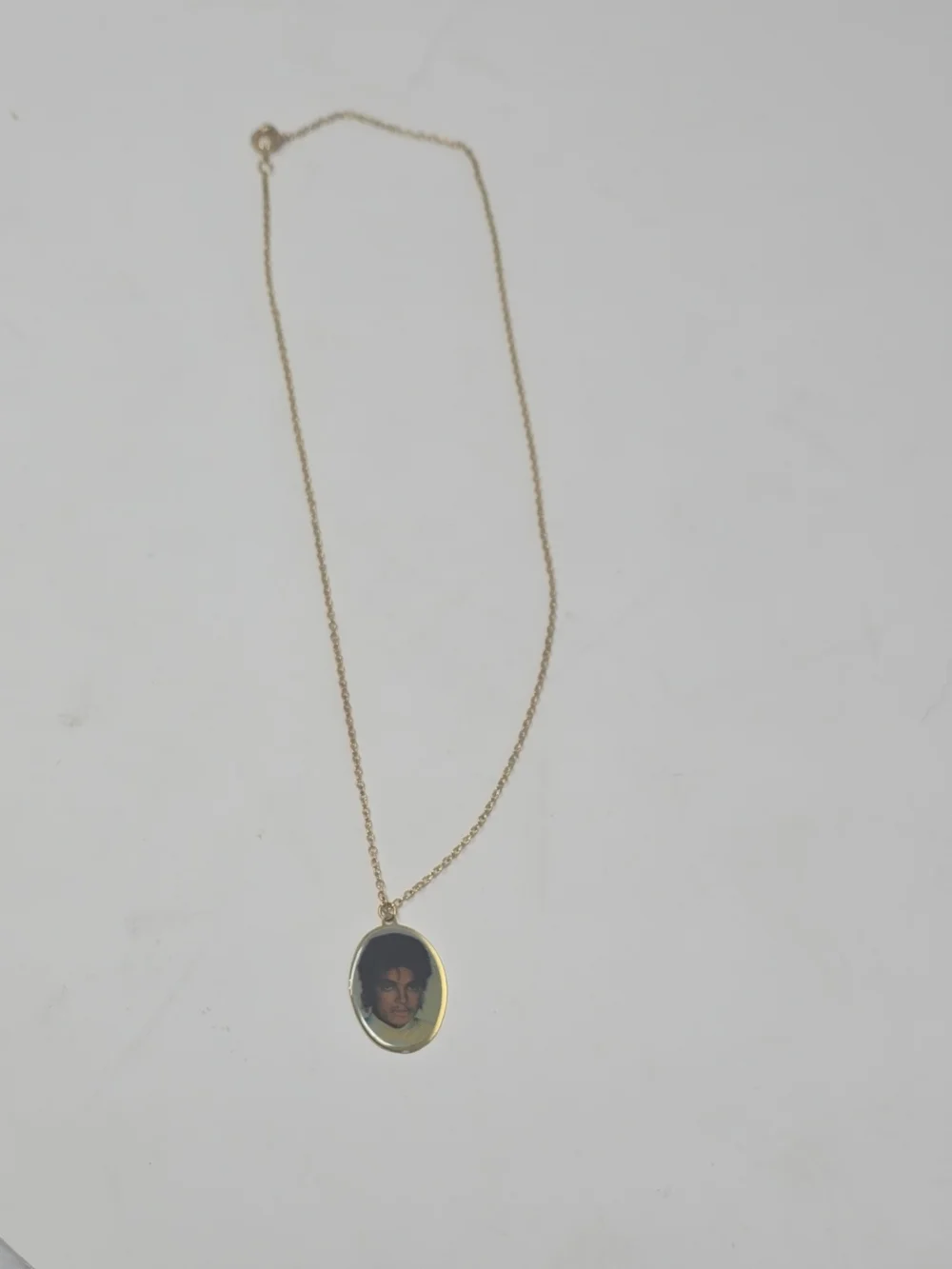 Gold-Tone Oval Portrait Pendant Necklace - Gold
